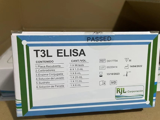مجموعة اختبار إيليسا FT4 مجموعة اختبار تحميلية مرتبطة بالأنزيمات الحرة للثيروكسين اختبار كمي