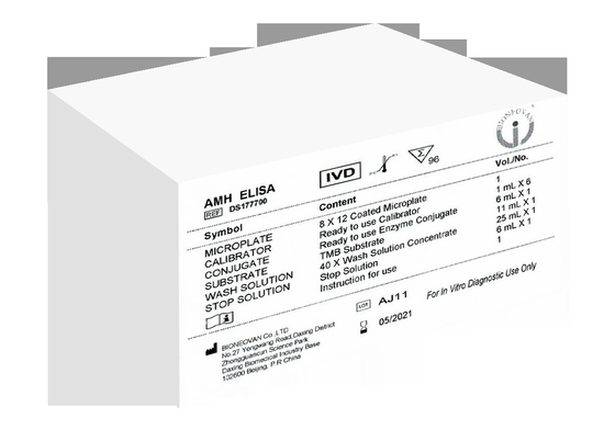 مجموعة اختبار AMH ELISA 3 ساعات 18 شهراً مدة الصلاحية مع CE ISO13485
