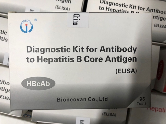 مبيعات ساخنة المفاعل التشخيصي للاستخدام البشري مع 96 اختبار Hbc الأجسام المضادة HBcAb Elisa Kit