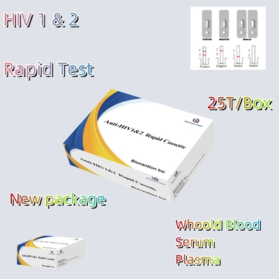 اختبار التجربة السريعة HIV 1/2 اختبار الكشف طريقة الذهب الكولويدي مع 25 اختبار
