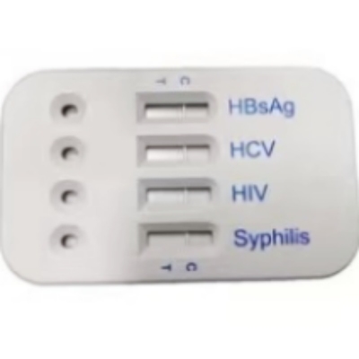 Biovantion HBsAg HCV فيروس نقص المناعة البشرية الزهري 4 في 1 بطاقة اختبار سريع للاختبار البشري 96 اختبار عملية سهلة